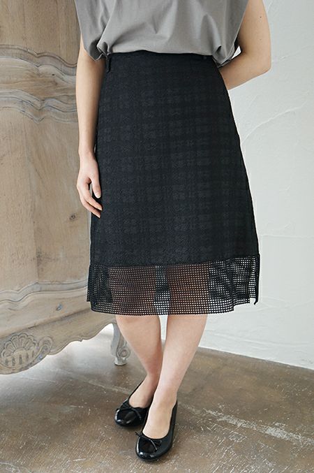 you ozeki ユウオゼキ checked Jacquard skirt (SS) | T.T. GARRET