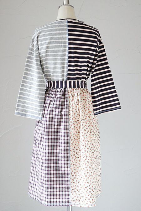 fig LONDON フィグロンドン ボーダーはぎはぎワンピース(SS) | T.T. GARRET