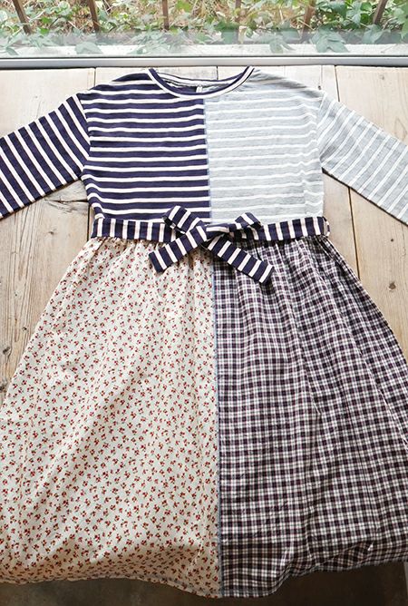 fig LONDON フィグロンドン ボーダーはぎはぎワンピース(SS) | T.T. GARRET