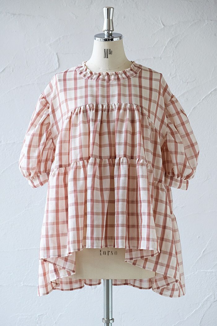 HOUGA ホウガ emily blouse チェック ティアード ブラウス HOUGA ホウガ emily blouse (SS) | T.T. GARRET