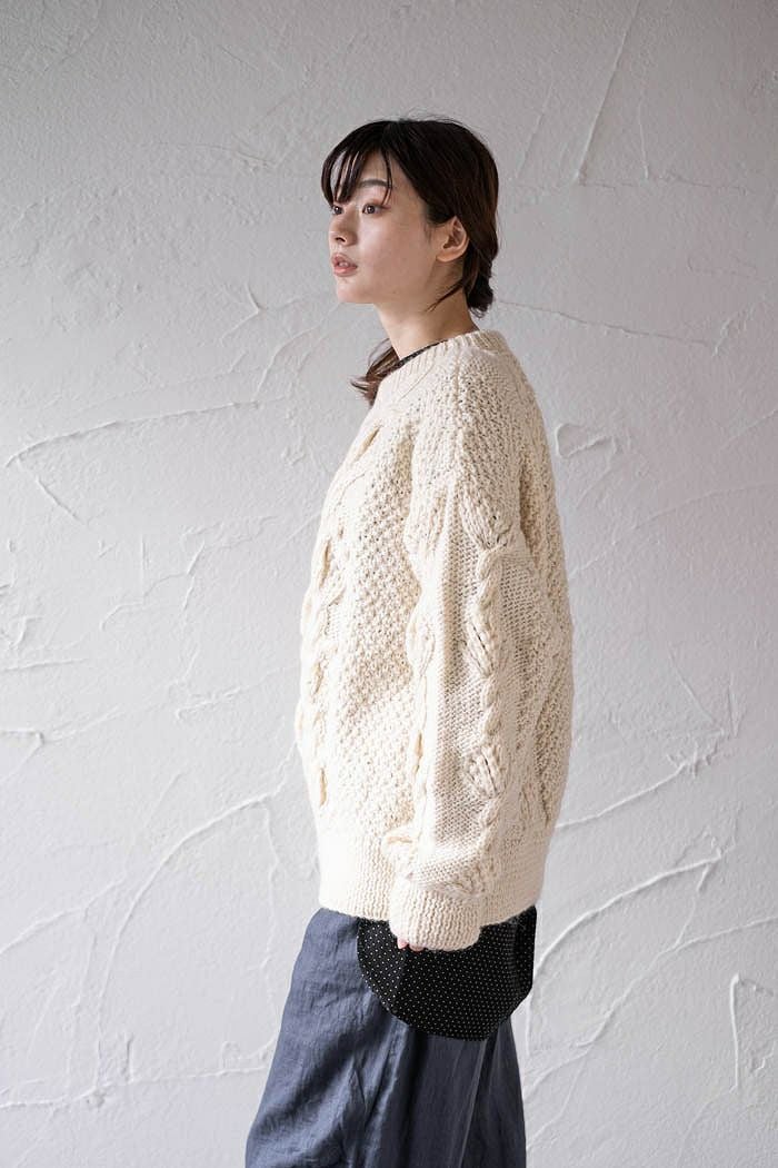 yuni ユニ ネパールハンドニット オーバーサイズプルオーバー(23AW