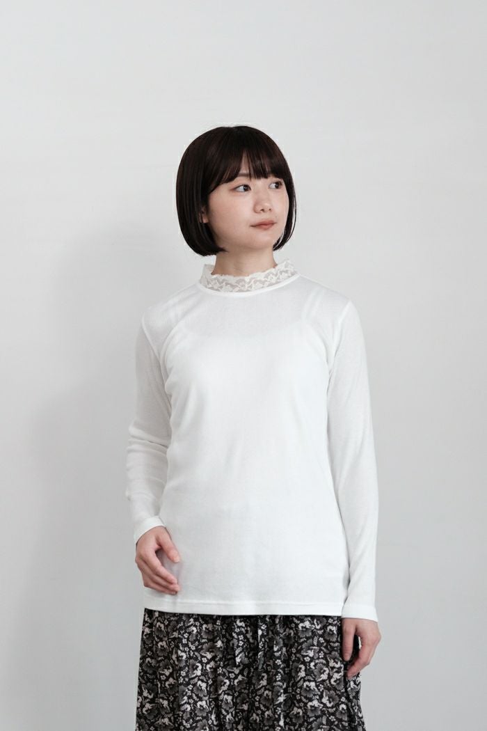 Porter des boutons ポルテデブトン ストライプ バンドカラーシャツ