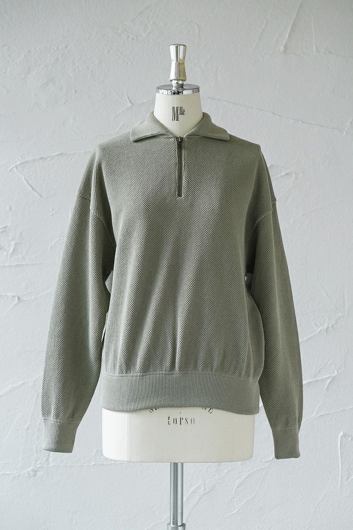 crepuscule クレプスキュール Moss stitch Half Zip Polo (AW) | T.T.