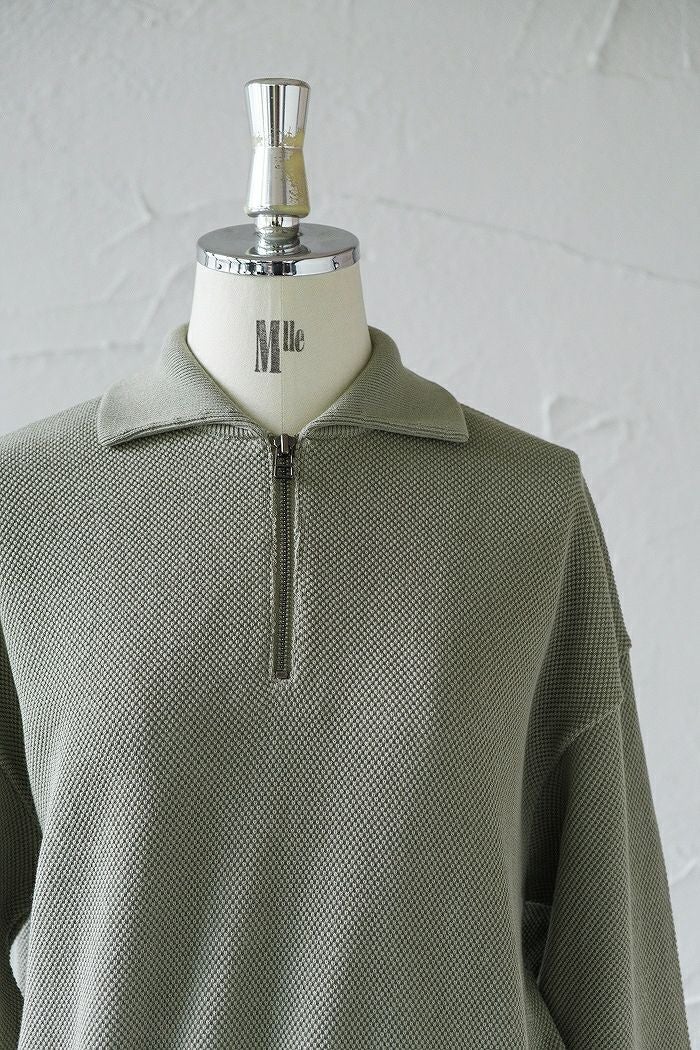 crepuscule クレプスキュール Moss stitch Half Zip Polo (AW) | T.T.