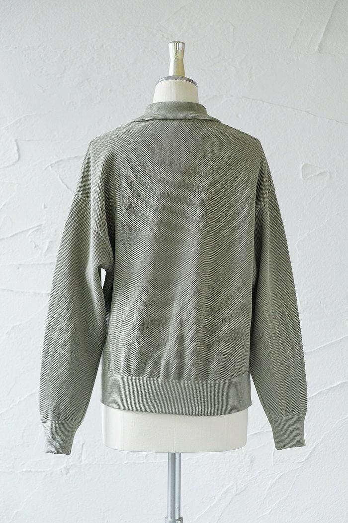 crepuscule クレプスキュール Moss stitch Half Zip Polo (AW) | T.T.