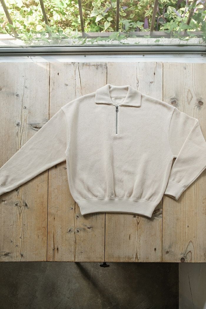 crepuscule クレプスキュール Moss stitch Half Zip Polo (AW) | T.T.