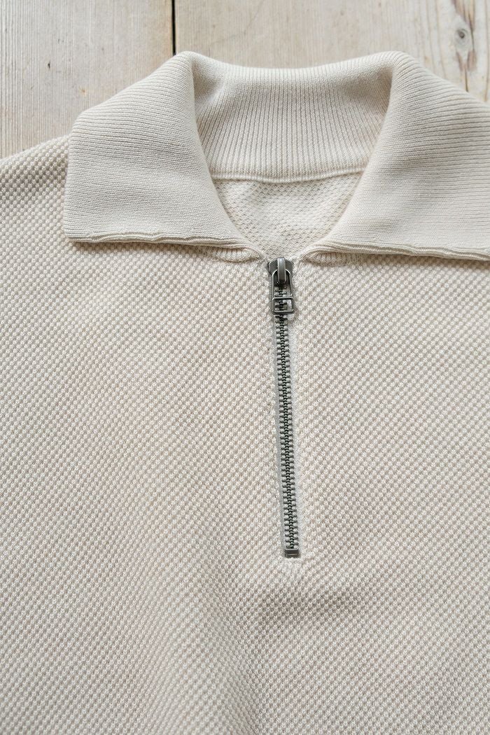 crepuscule クレプスキュール Moss stitch Half Zip Polo (AW) | T.T.