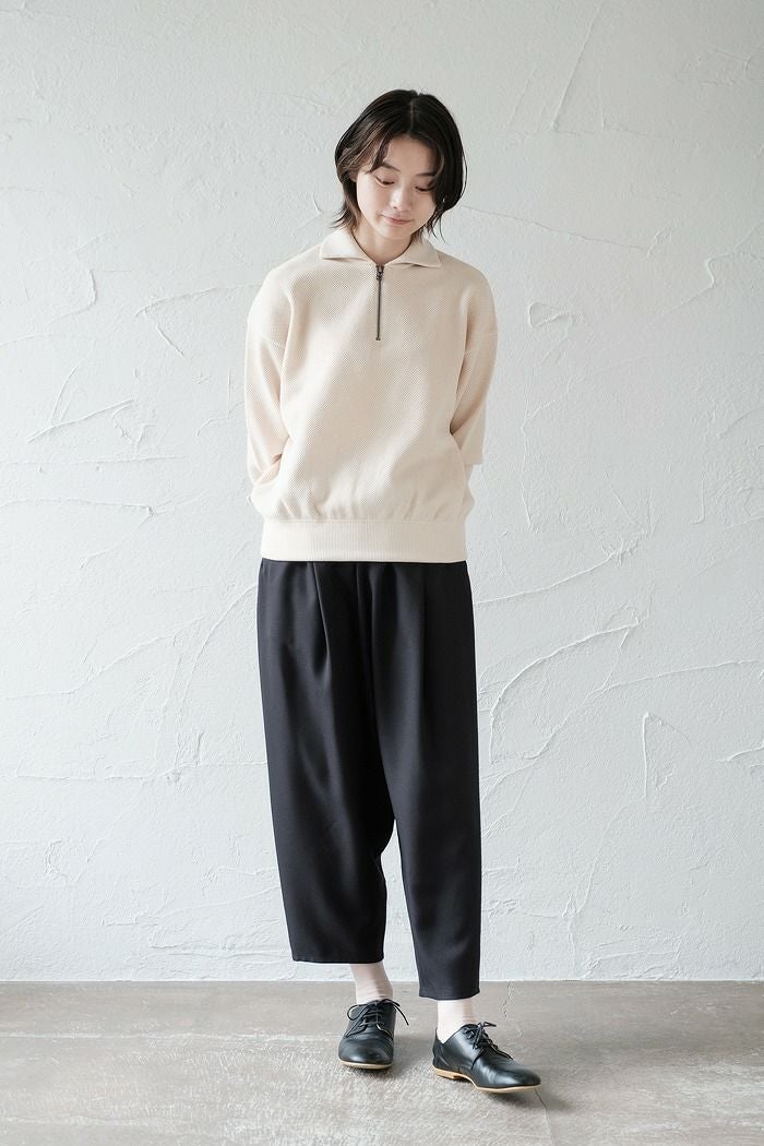 crepuscule クレプスキュール Moss stitch Half Zip Polo (AW) | T.T.