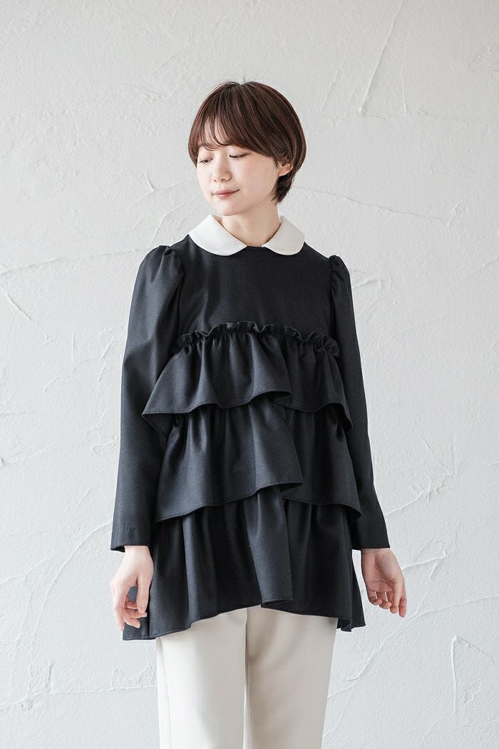 新品同様☆ Sono 17SS フリル ドットブラウス ソーノ Sono（ソーノ） ブラウス SONO NAVY Harmony DOT JQ ハーモニー