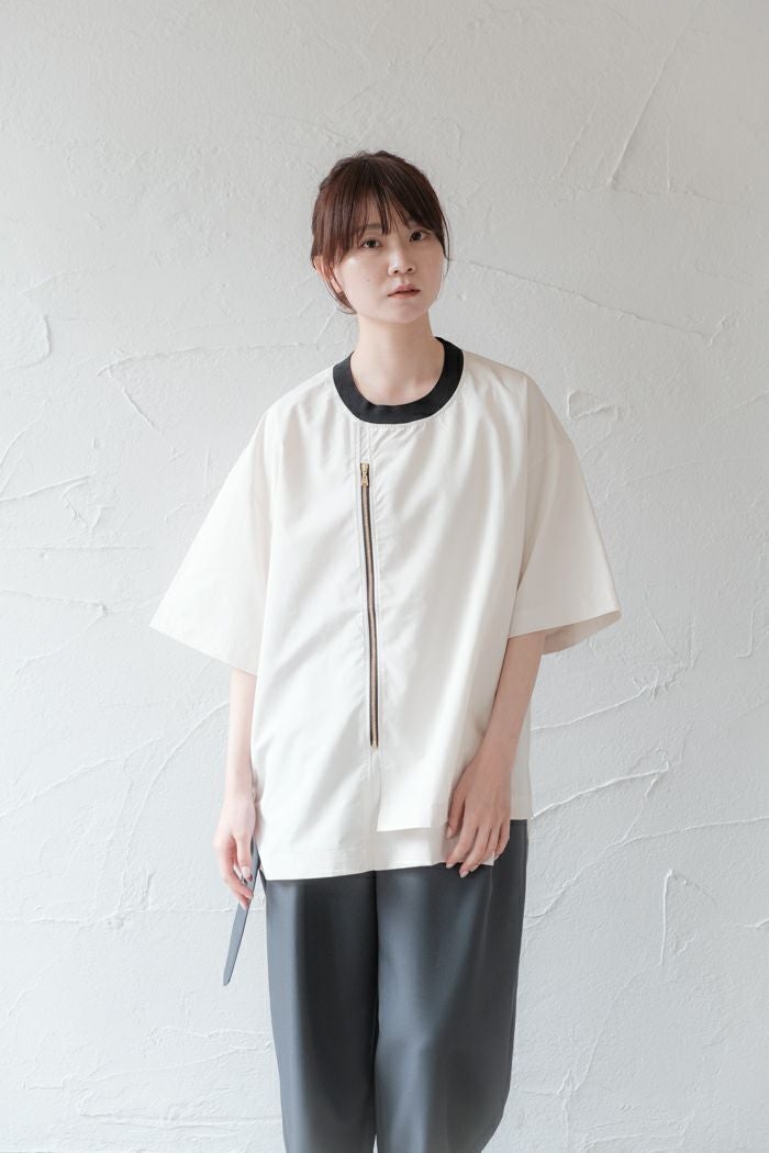 CULLNI クルニ Front ZIP Taffeta Tee(SS) | T.T. GARRET