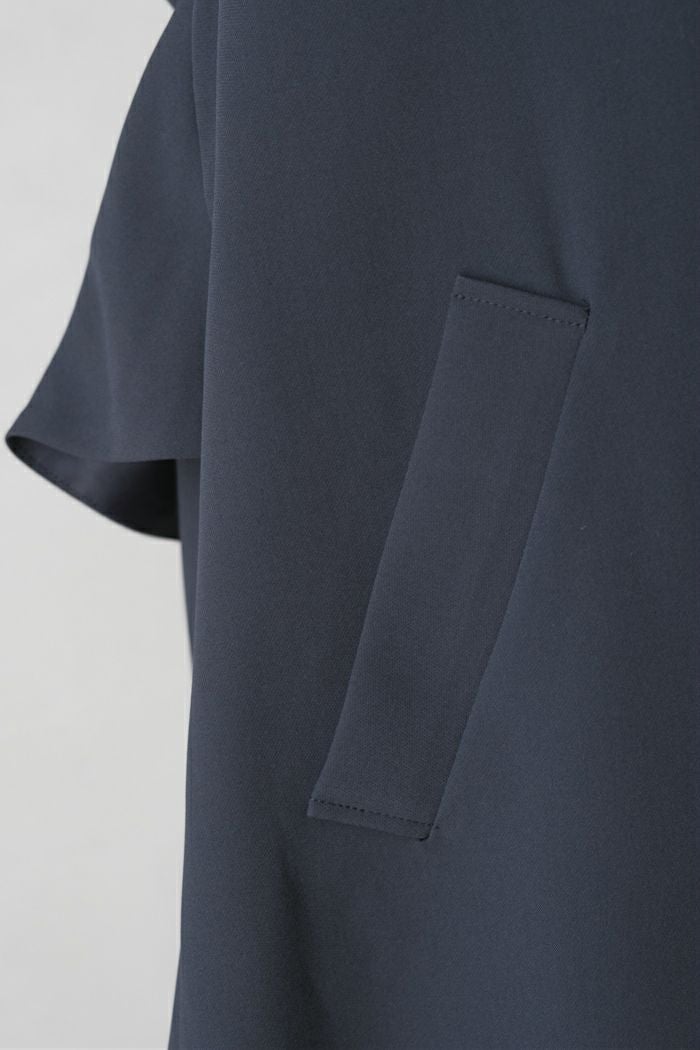 SONO NAVY ソーノネイビー 防しわダブルクロス バックフリルロングジレ