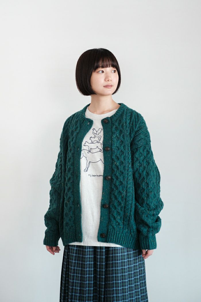 PAR ICI パーリッシィ ネップケーブルクルーネックカーディガン(23AW