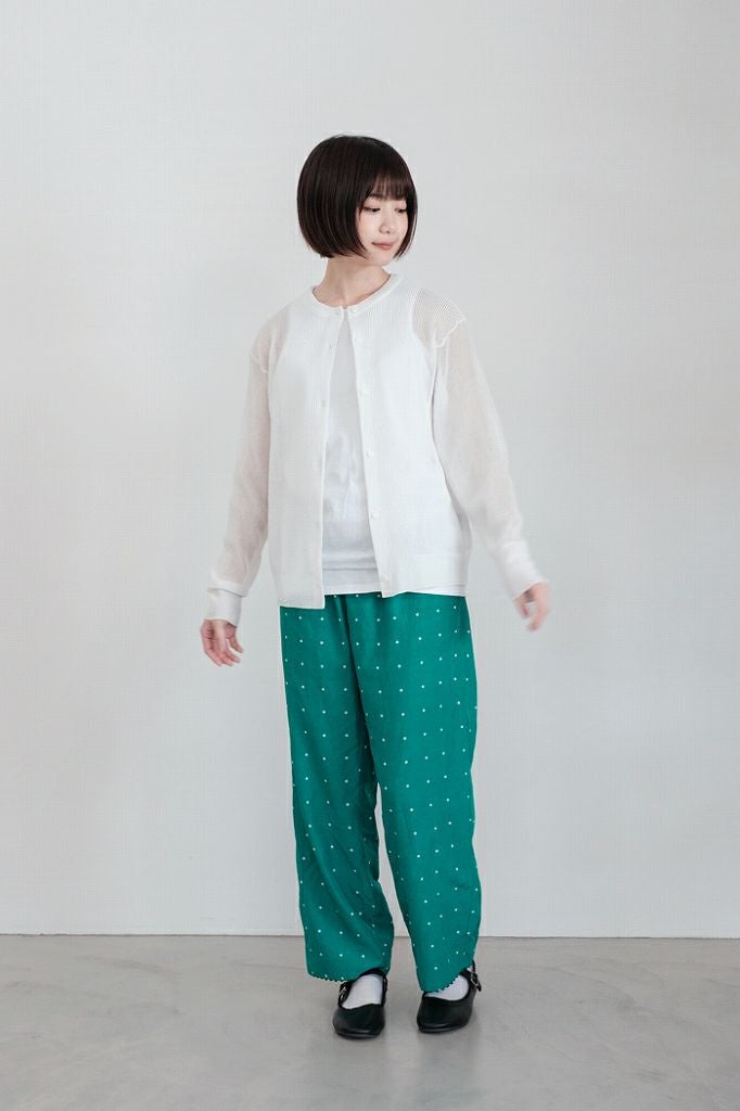 yuni ユニ コットンキュプラ ドットプリント 裾刺繍ペチパンツ(24SS
