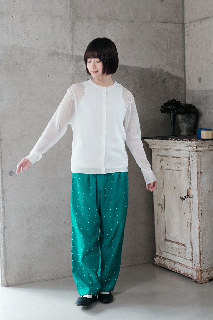 yuni ユニ コットンキュプラ ドットプリント 裾刺繍ペチパンツ(24SS