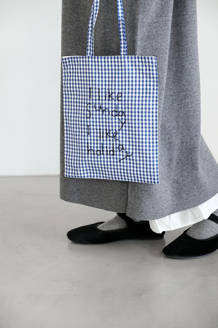 pot and tea ポットアンドティー チェック柄ハンド刺繍バッグ(basic