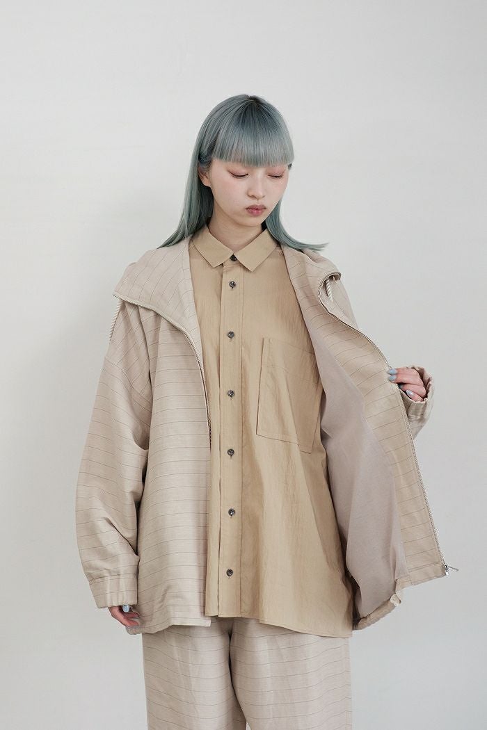 Dulcamara ドゥルカマラ リネンボーダーBigパーカー(24SS) | T.T. GARRET