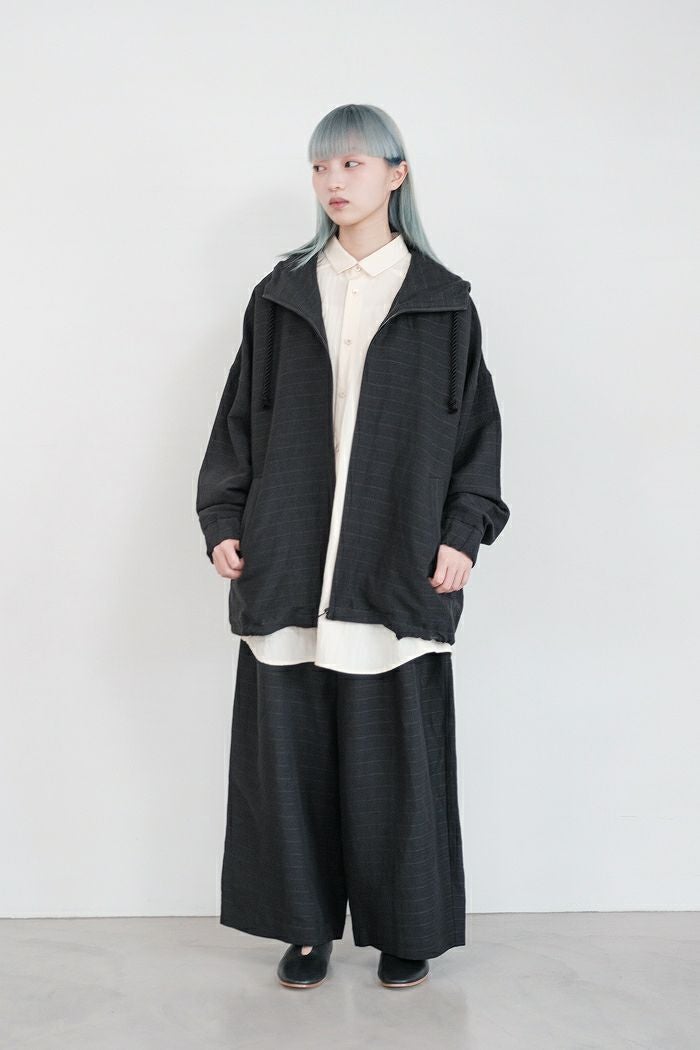 Dulcamara ドゥルカマラ リネンボーダーBigパーカー(24SS) | T.T. GARRET