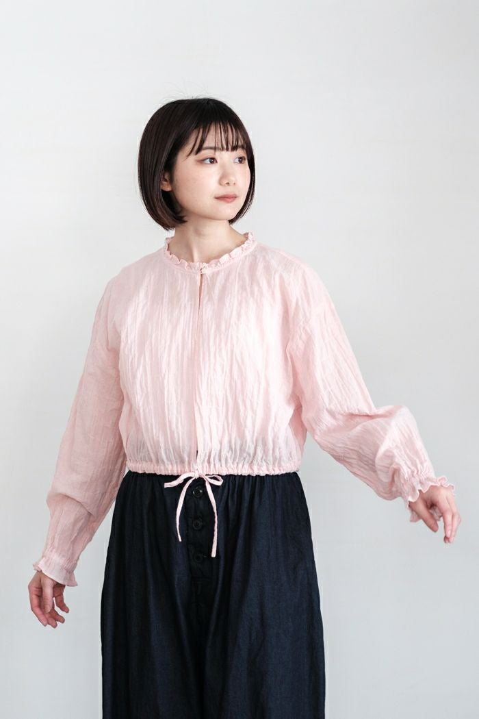bulle de savon ビュルデサボン シャーリングストライプブラウス(24SS