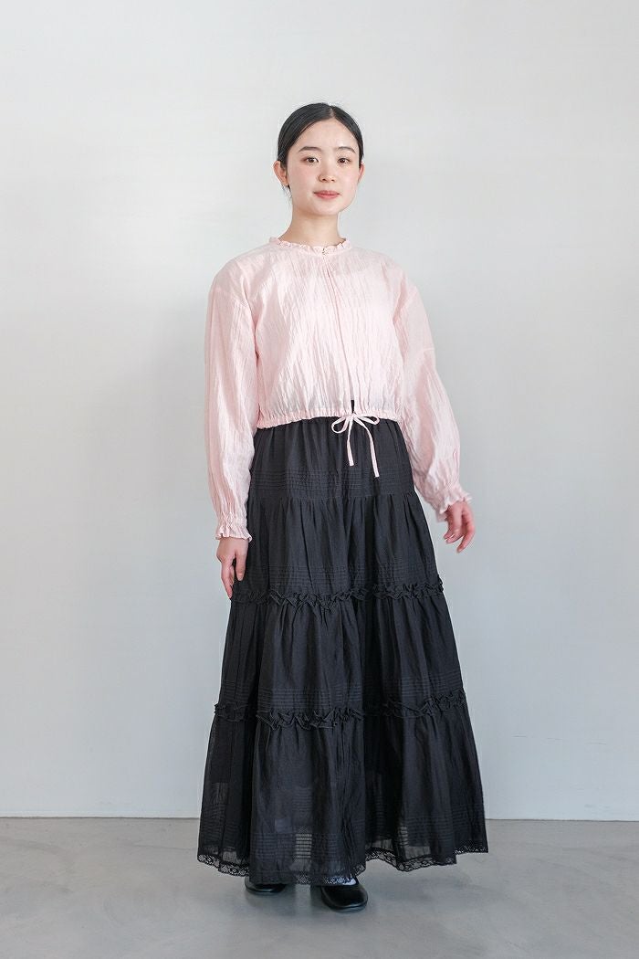 bulle de savon ビュルデサボン シャーリングストライプブラウス(24SS