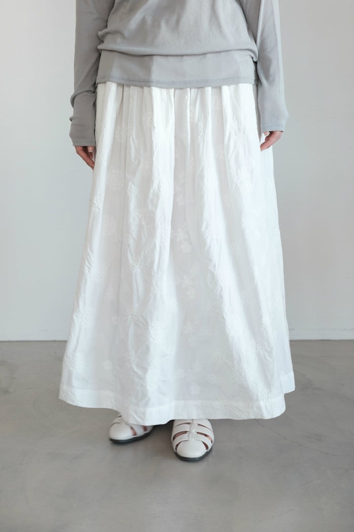 ROBE de PEAU ローブデポー 裾レース オーバーラップスカート(26SS