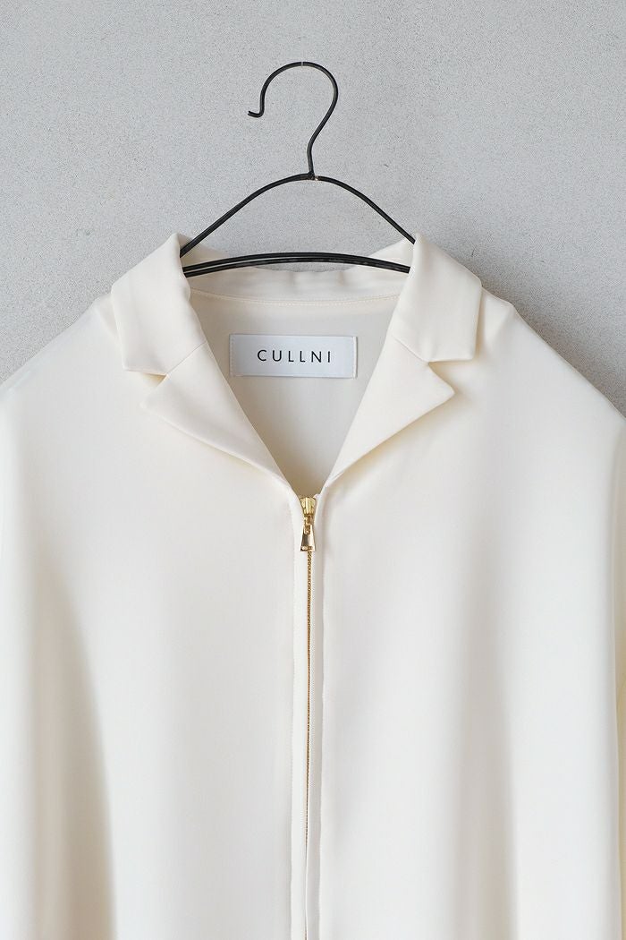 トップス CULLNI Dry Double Satin Sleeve Shirt CULLNI クルニ Double Satin Mini Tailored Zip Short Sleeve Shirt(SS