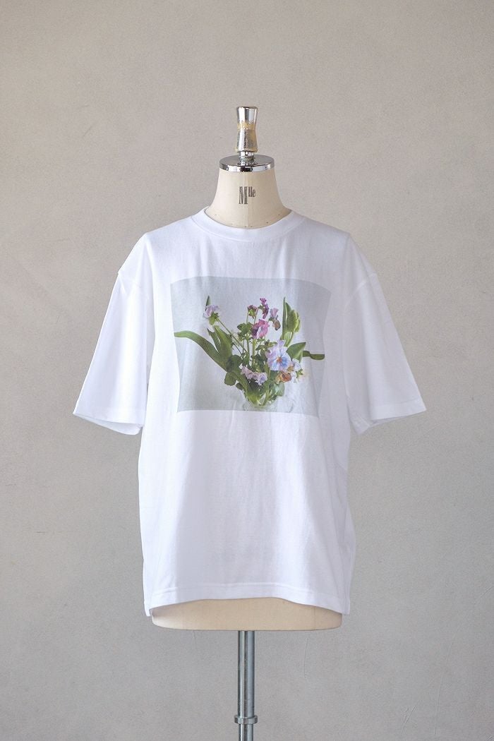 pot and tea ポットアンドティー バラのデジタルプリント長袖Tシャツ