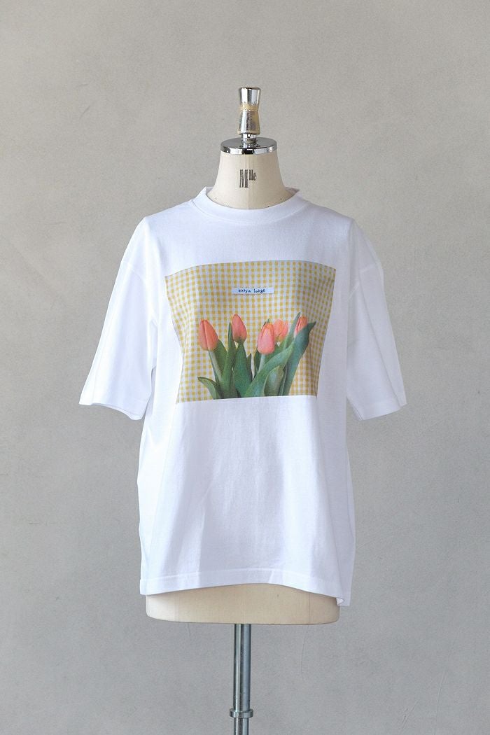 ＊＊ポットアンドティー　pot and tee＊＊ pot and tea ポットアンドティー バラのデジタルプリント長袖Tシャツ