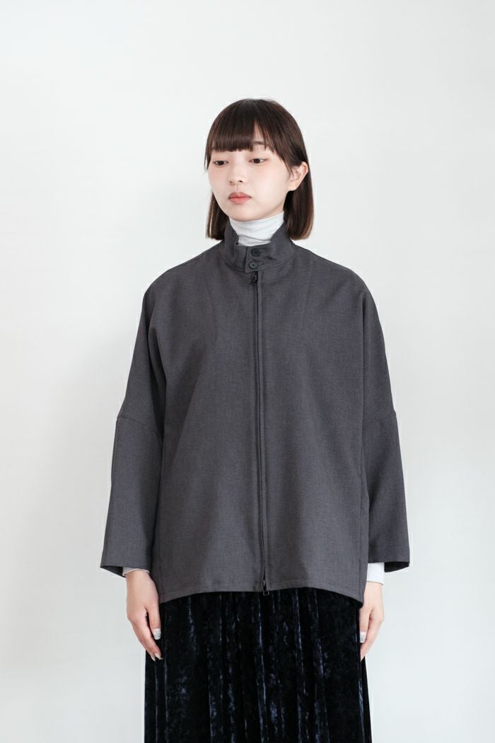 FIRMUM フィルマム リネン&コットンピンチェック ブルゾンシャツ(25SS