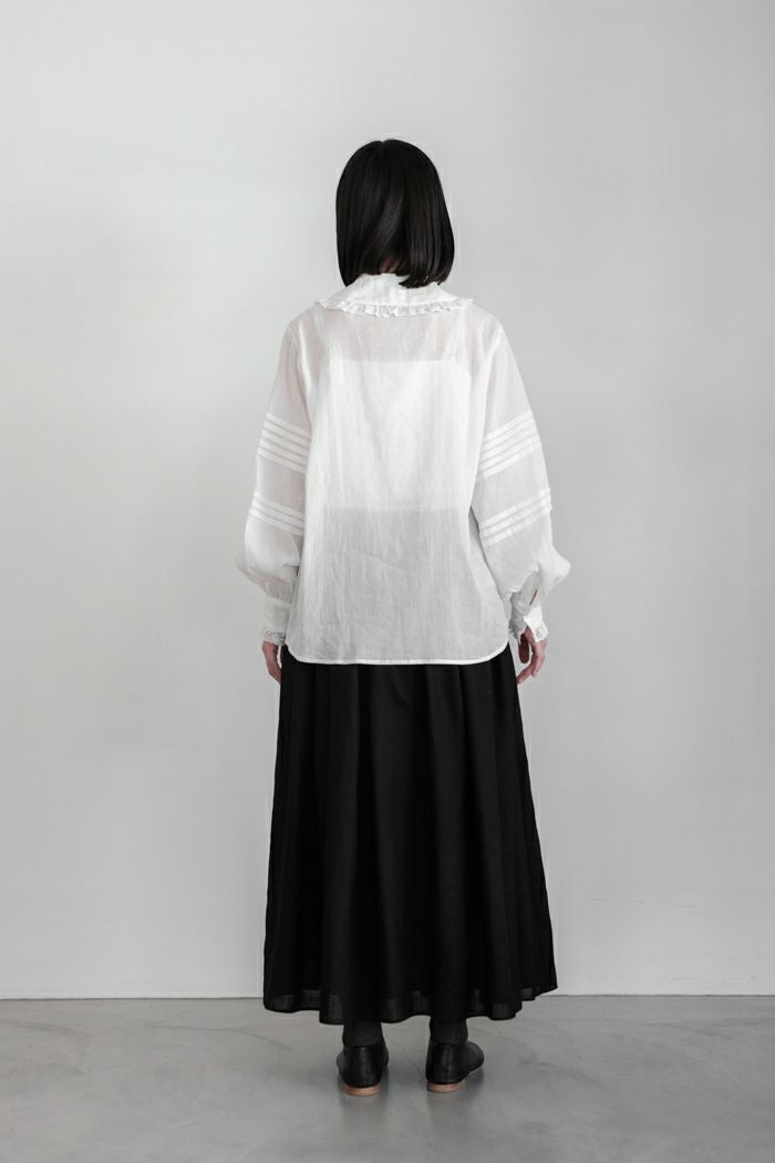 Heriter エリテ lace collar pintuck blouse(24AW) | T.T. GARRET