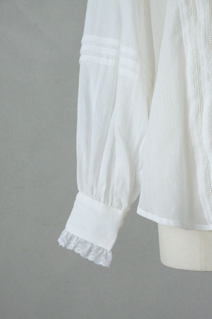 Heriter エリテ lace collar pintuck blouse(24AW) | T.T. GARRET