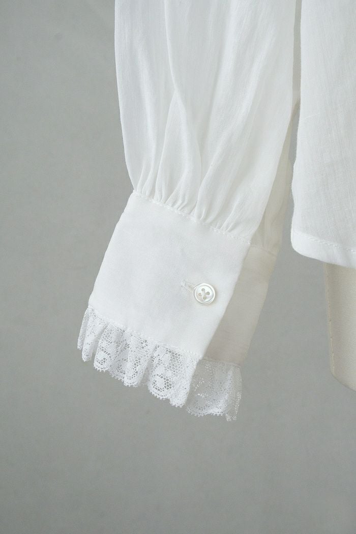 Heriter エリテ lace collar pintuck blouse(24AW) | T.T. GARRET