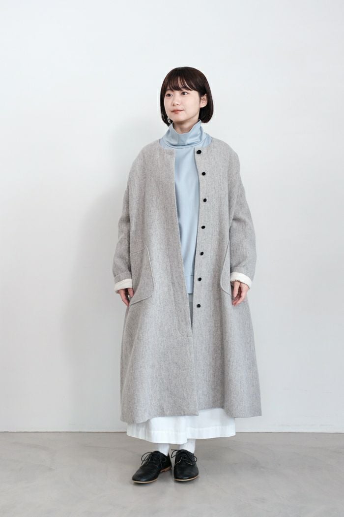 MAGALI マガリ ウールリネン・ヘリンボンコート(24AW) | T.T. GARRET
