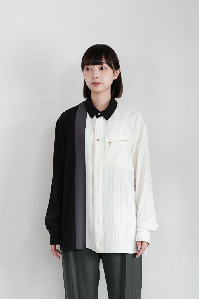 トップス CULLNI Double Satin Bio Color Zip Shirt CULLNI クルニ Double Satin Bio Color Zip Shirt(24AW) | T.T. GARRET