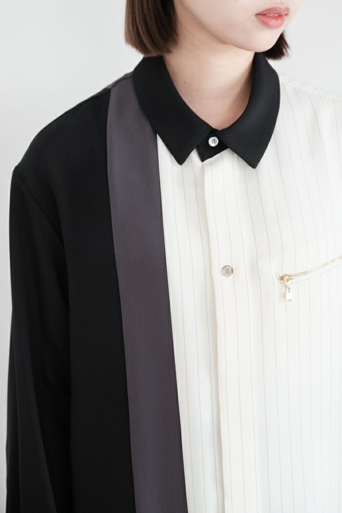 CULLNI クルニ Double Satin Bio Color Zip Shirt(24AW) | T.T. GARRET