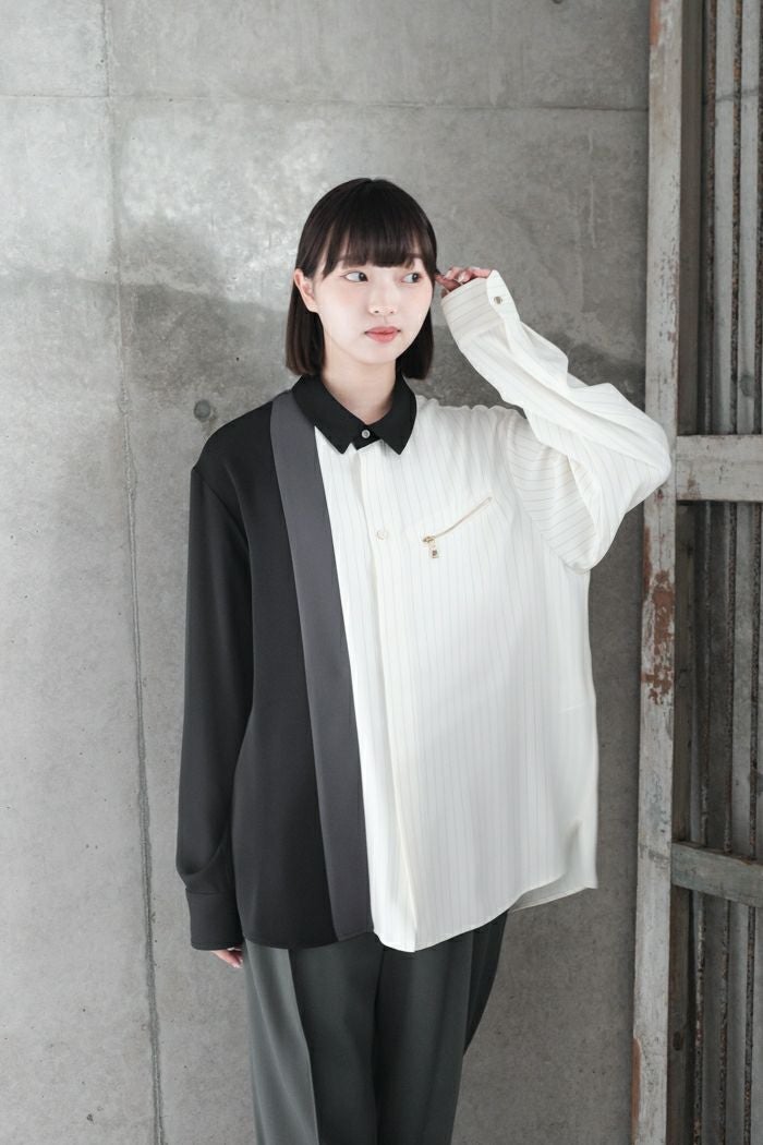 CULLNI クルニ Double Satin Bio Color Zip Shirt(24AW) | T.T. GARRET