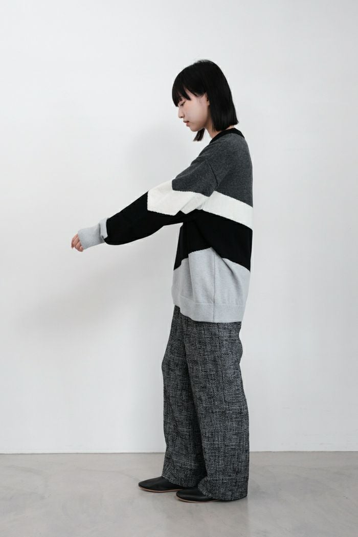 CULLNI クルニ Diagonal Line Multi Color Pullover Knit(24AW) | T.T. 