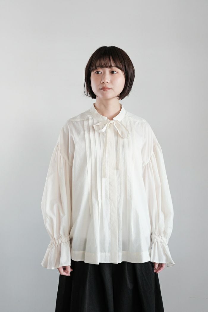 MAGALI マガリ コットンシルク・リボンタイブラウス(25SS) | T.T. GARRET