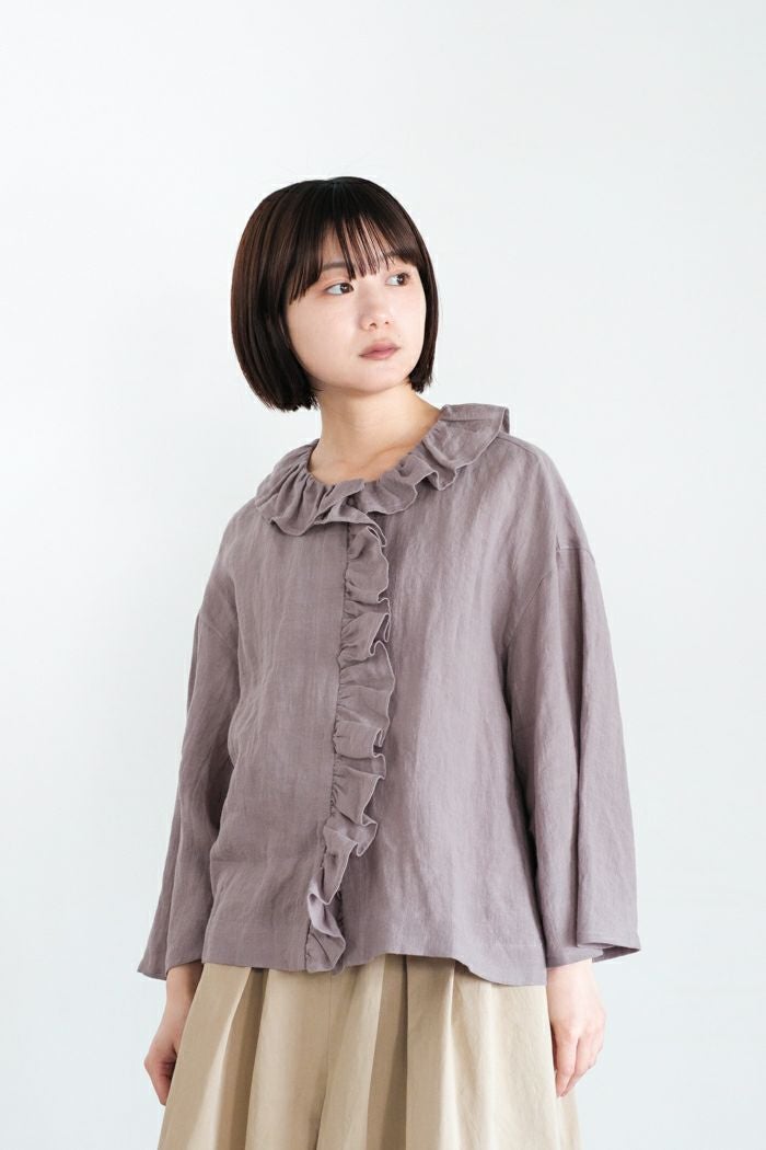 MAGALI マガリ コルトレイクリネン・フリルブラウス(25SS) | T.T. GARRET