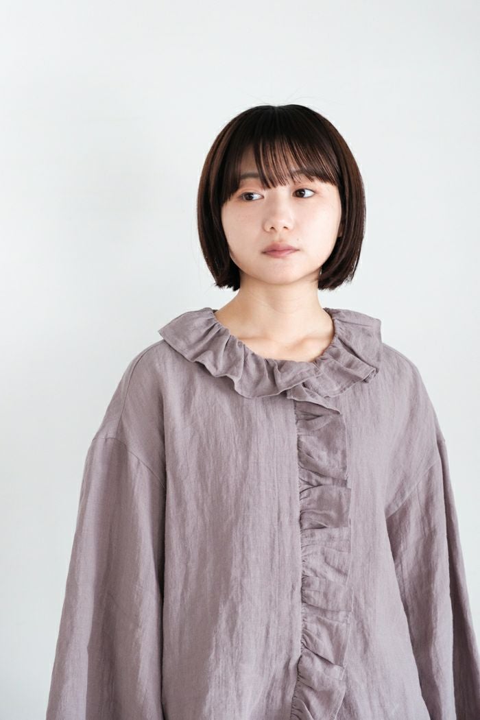 MAGALI マガリ コルトレイクリネン・フリルブラウス(25SS) | T.T. GARRET