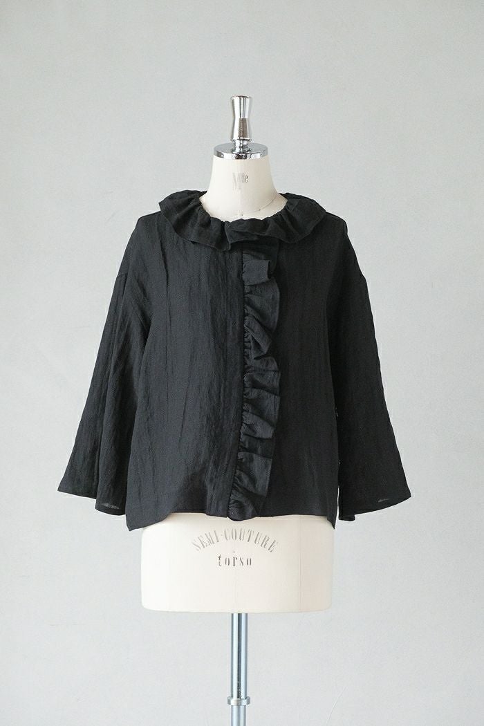 MAGALI マガリ コルトレイクリネン・フリルブラウス(25SS) | T.T. GARRET