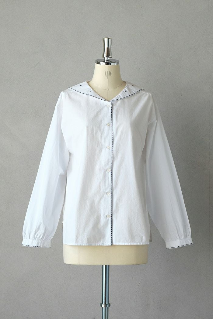 PAR ICI パーリッシィ カントリー刺繍セーラーブラウス(25SS) | T.T.