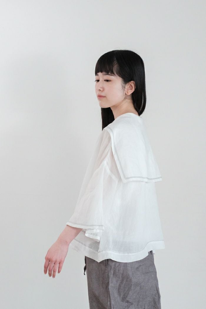 ROBE de PEAU ローブデポー グランドセーラーカラー ブラウス(25SS