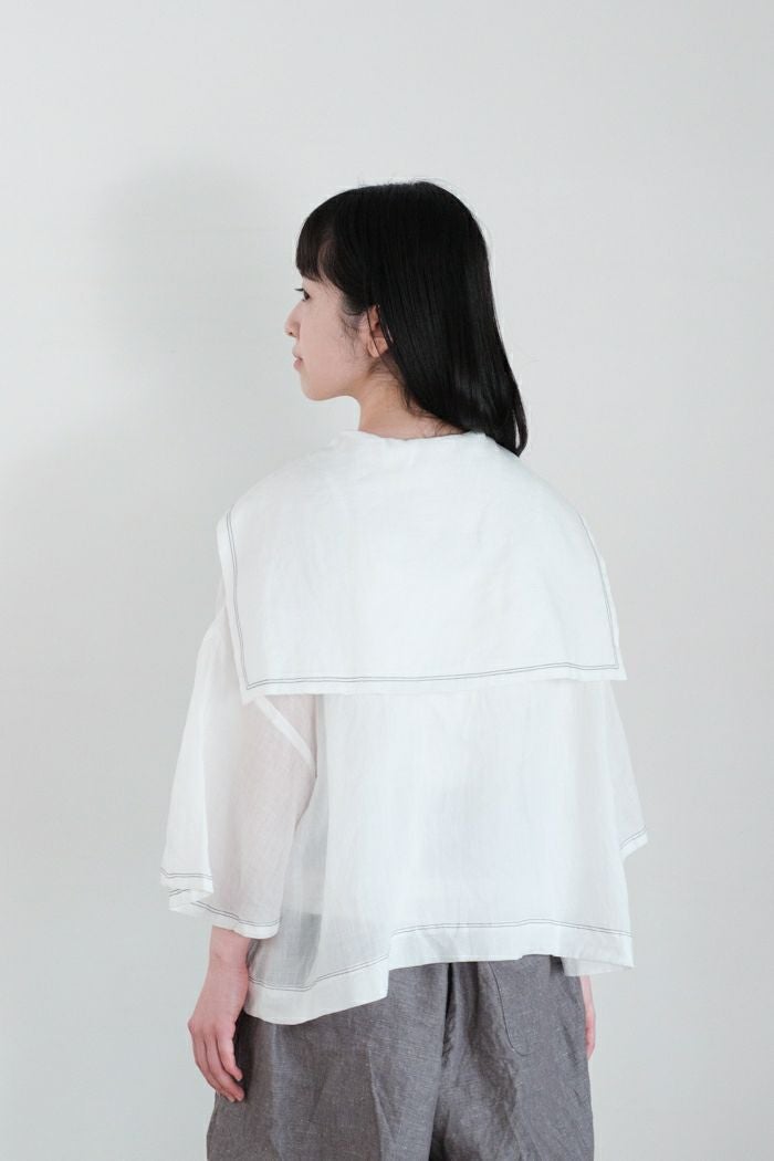 ROBE de PEAU ローブデポー グランドセーラーカラー ブラウス(25SS