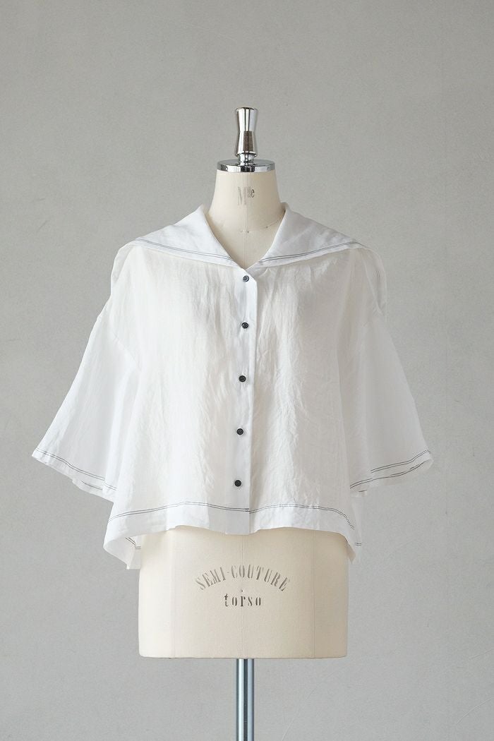 ROBE de PEAU ローブデポー グランドセーラーカラー ブラウス(25SS