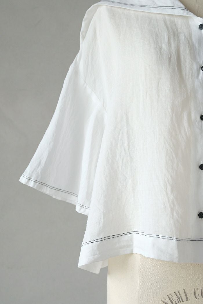ROBE de PEAU ローブデポー グランドセーラーカラー ブラウス(25SS