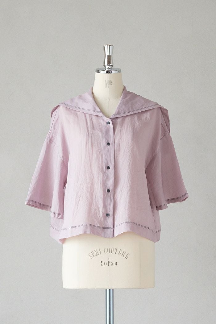 ROBE de PEAU ローブデポー グランドセーラーカラー ブラウス(25SS