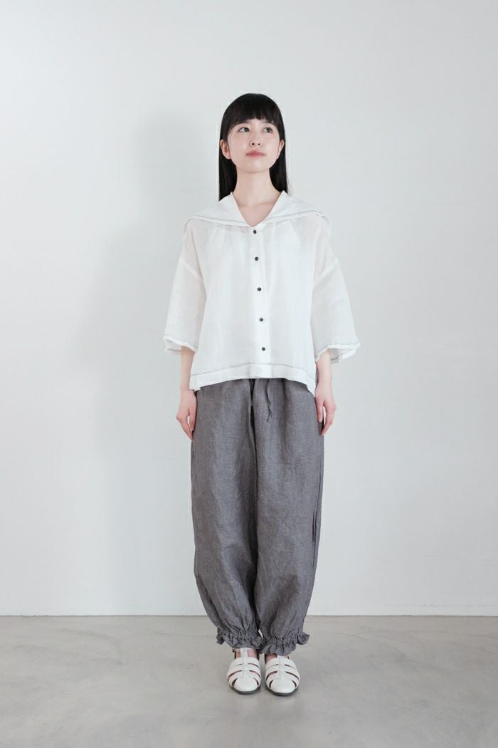 ROBE de PEAU ローブデポー グランドセーラーカラー ブラウス(25SS