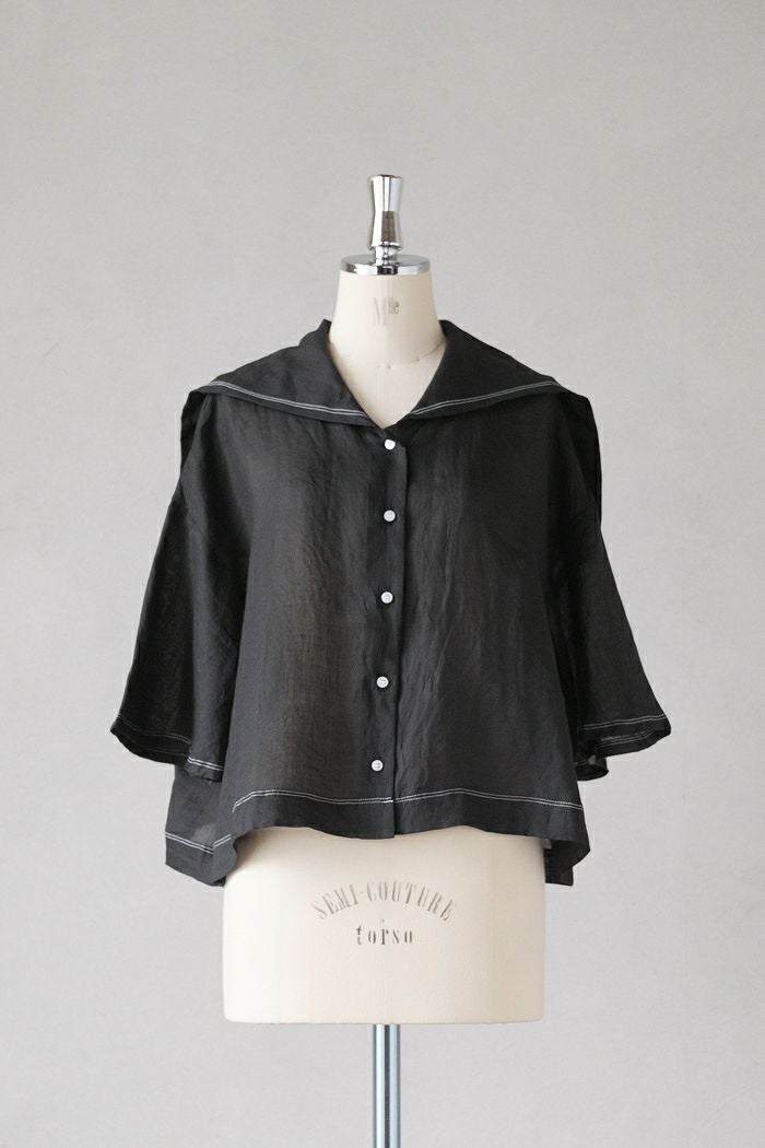 ROBE de PEAU ローブデポー グランドセーラーカラー ブラウス(25SS