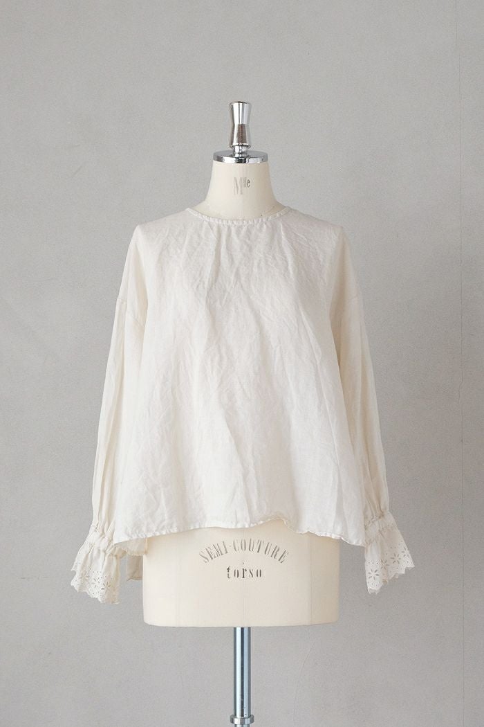 Gauze# ガーゼ アンティーク レーススリーブアトリエ ブラウス(25SS