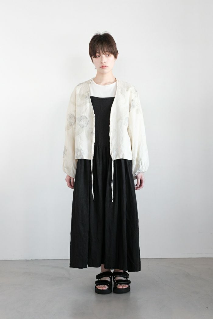 Gauze# ガーゼ ナチュラルドライ リネン スイッチングジャンパー